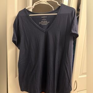 Torrid Black V-Neck Classic Fit Tee